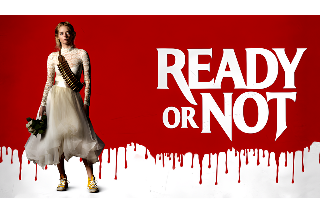 Grace from Ready or Not (2019) burns 545 kcal while fighting to survive a horror movie.