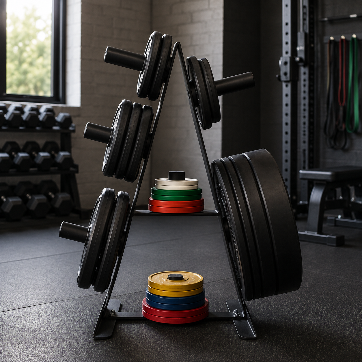 Triangle Plate Rack for Gym Weight Plate Storage