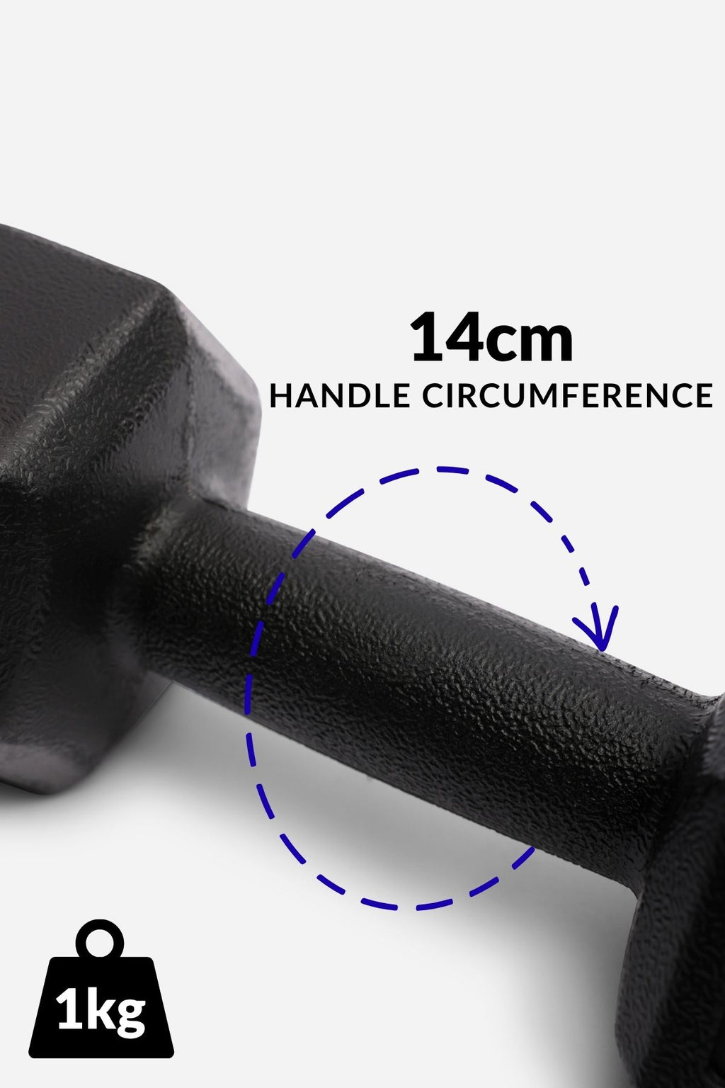 Plastic Hex Dumbbells Pair - 1kg x 2 (2kg)