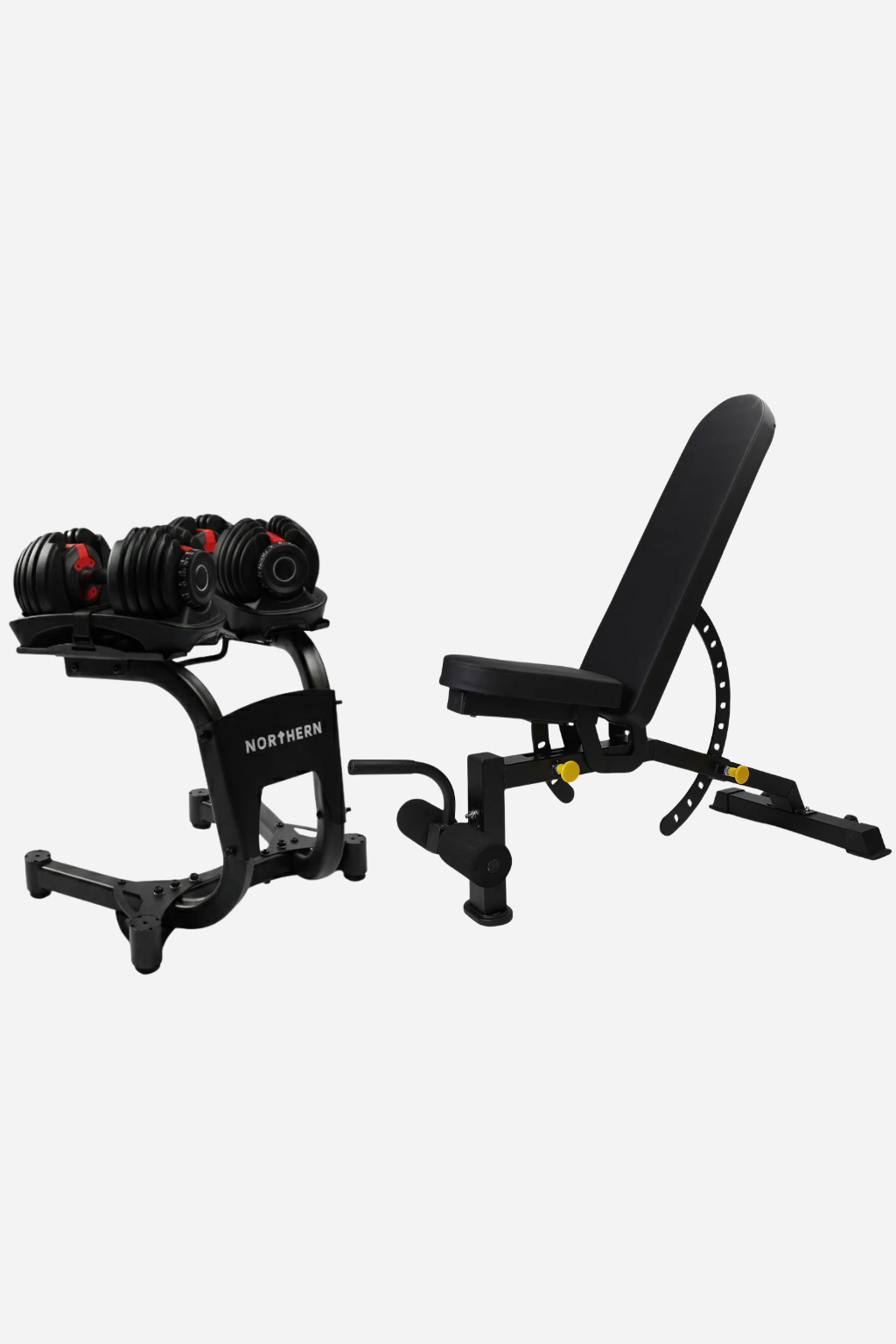 24kg Pair Adjustable Dumbbells with Stand Rack & Adjustable Bench Package