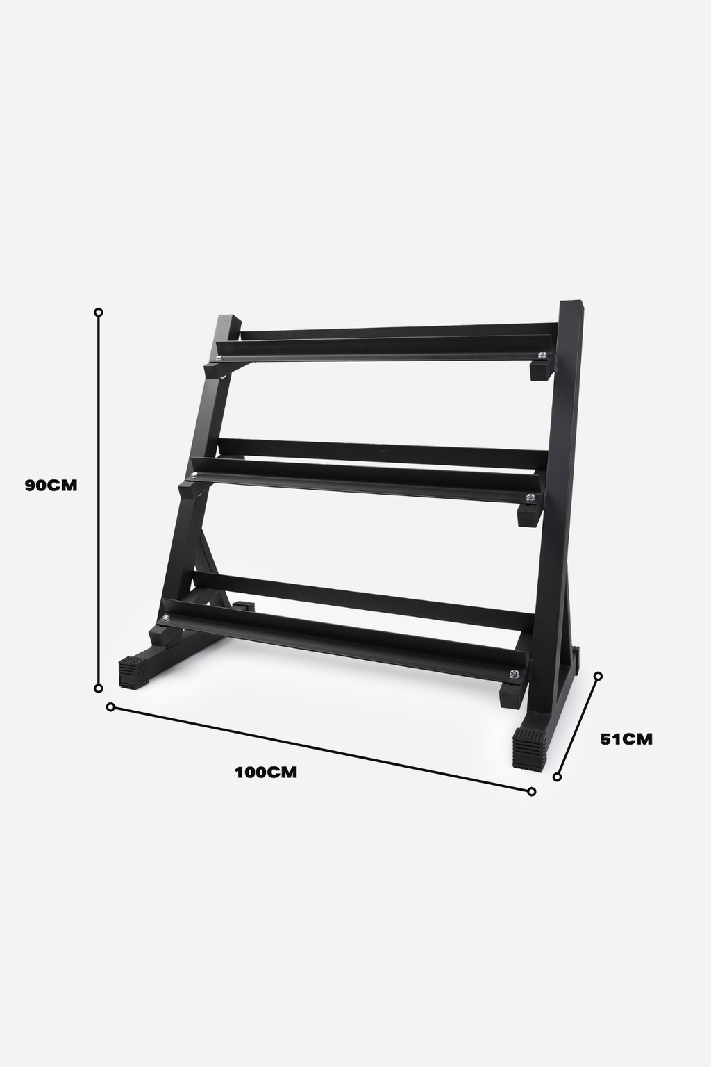 Hex Dumbbell Set 2.5-20kg & 3-Tier Rack