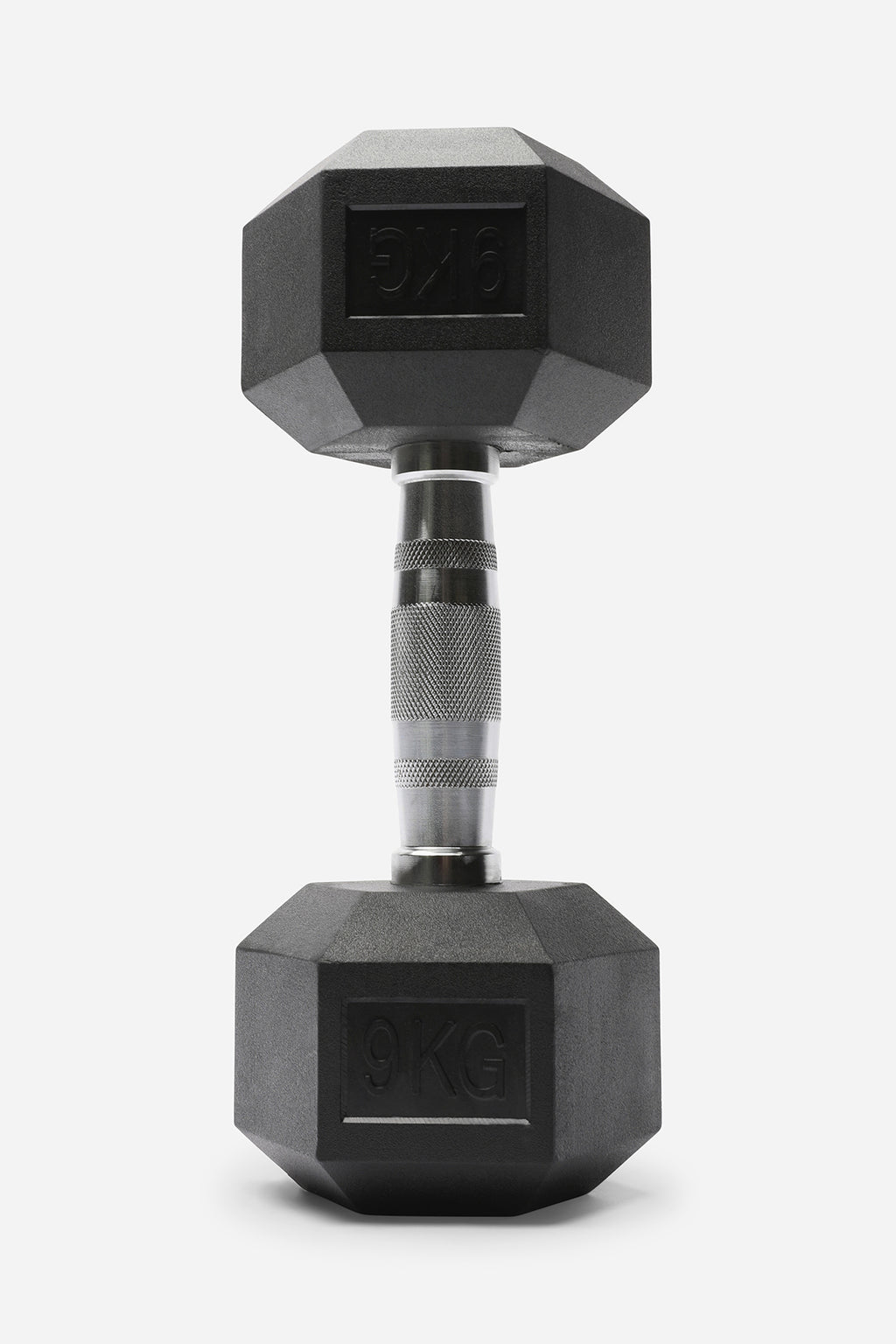 9kg Rubber Hex Dumbbell