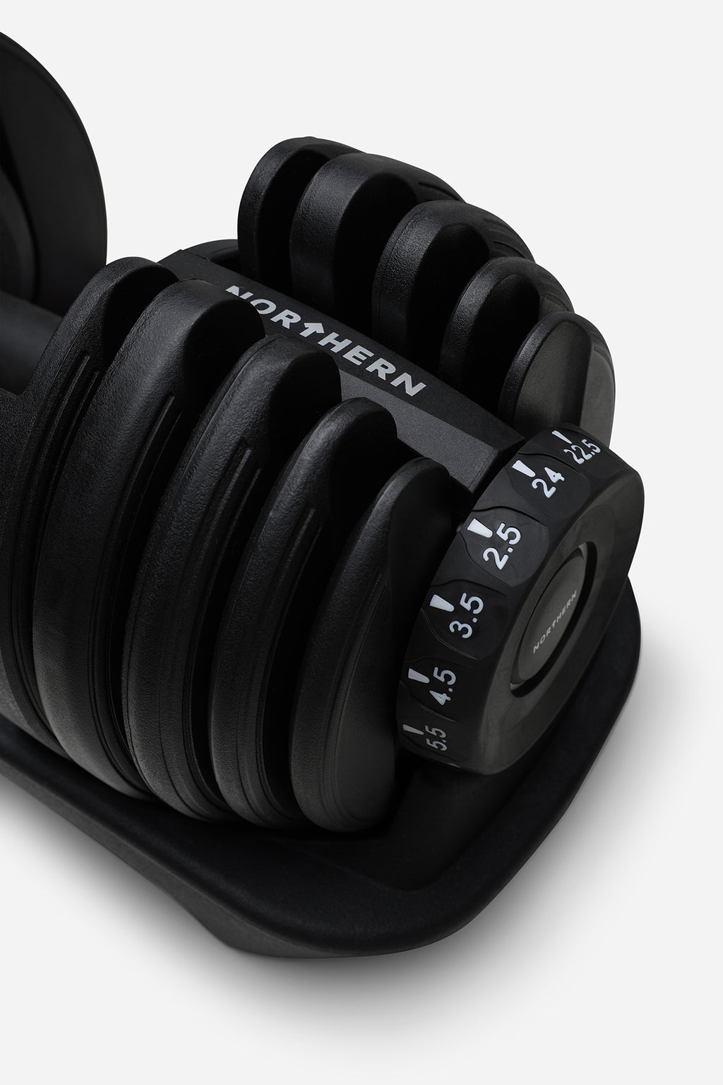 Northern Adjustable Dumbbells Set Pair 24kg Selectable Weights - Stealth Edition