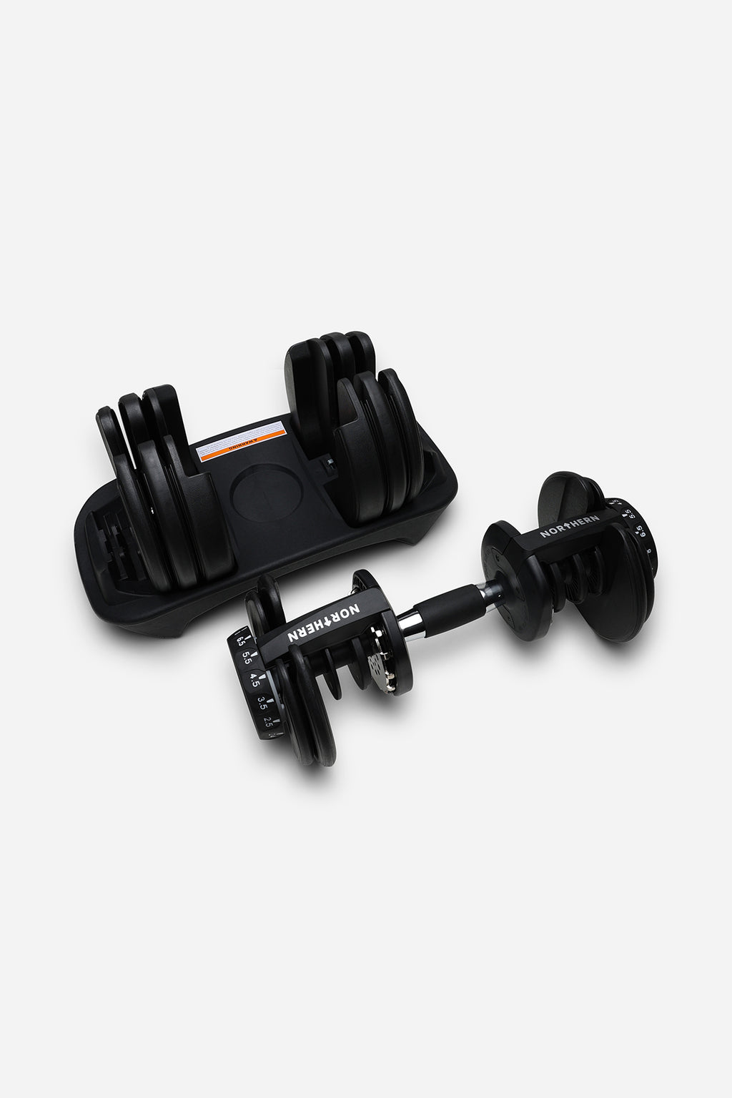 Northern Adjustable Dumbbells Set Pair 24kg Selectable Weights - Stealth Edition