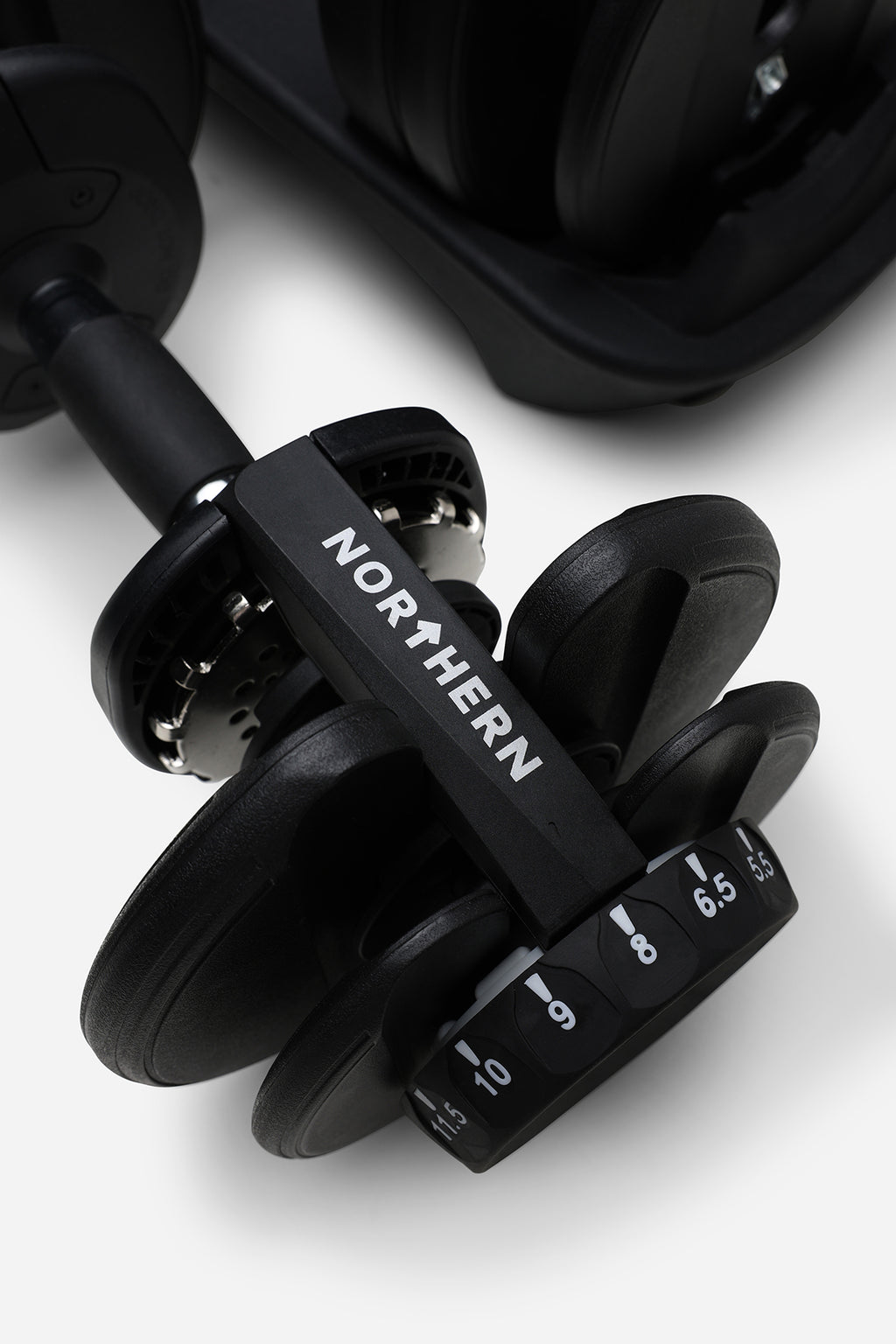 Northern Adjustable Dumbbells Set Pair 24kg Selectable Weights - Stealth Edition