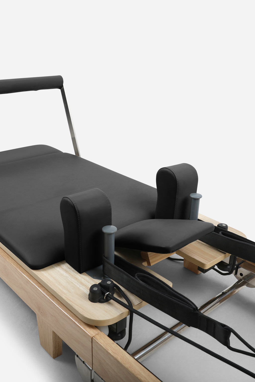 Northern Folding Reformer Bed Black carriage shoulder blocks footbar and resistance straps