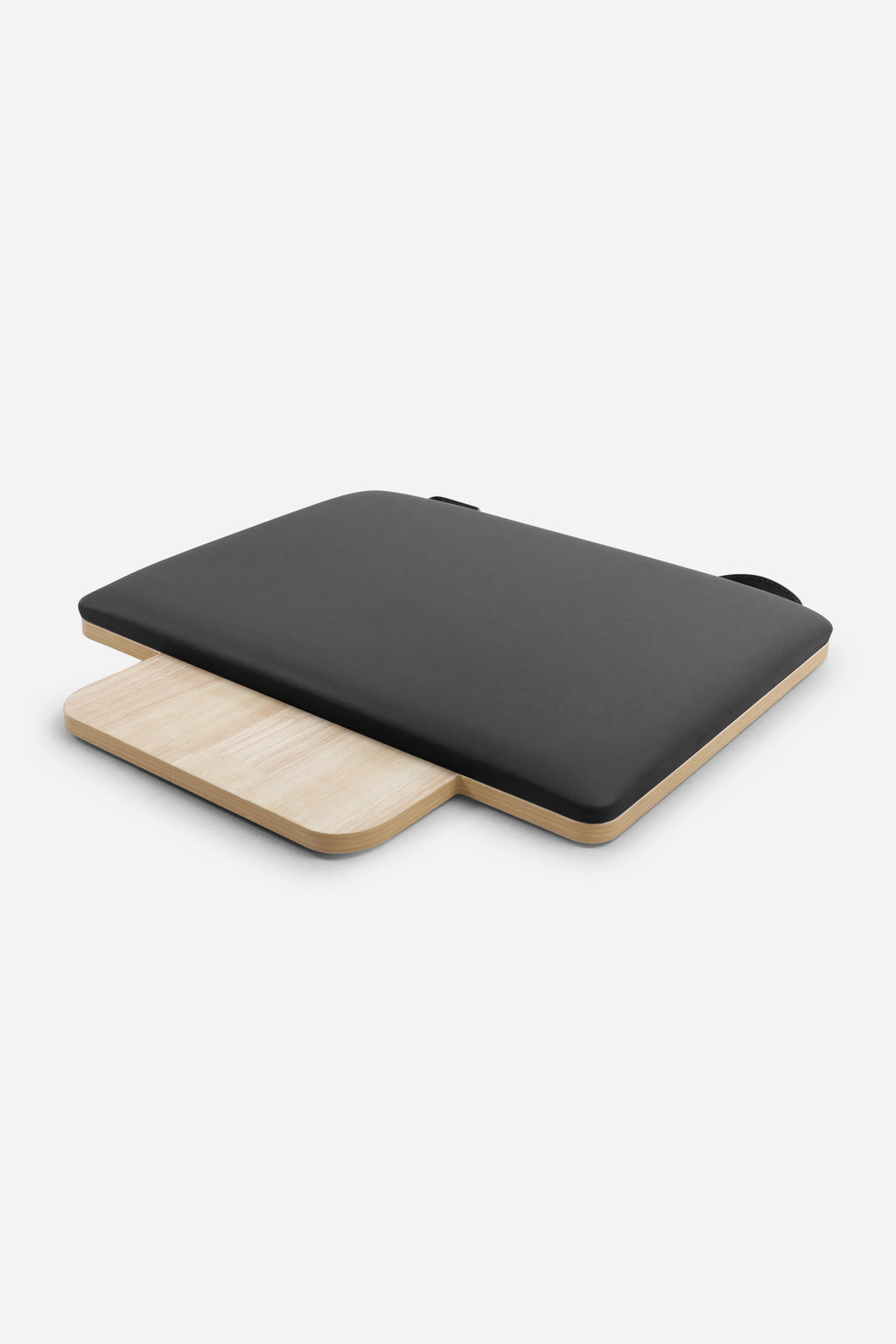 Northern Folding Reformer Bed Black padded jump board attachment with rubberwood base