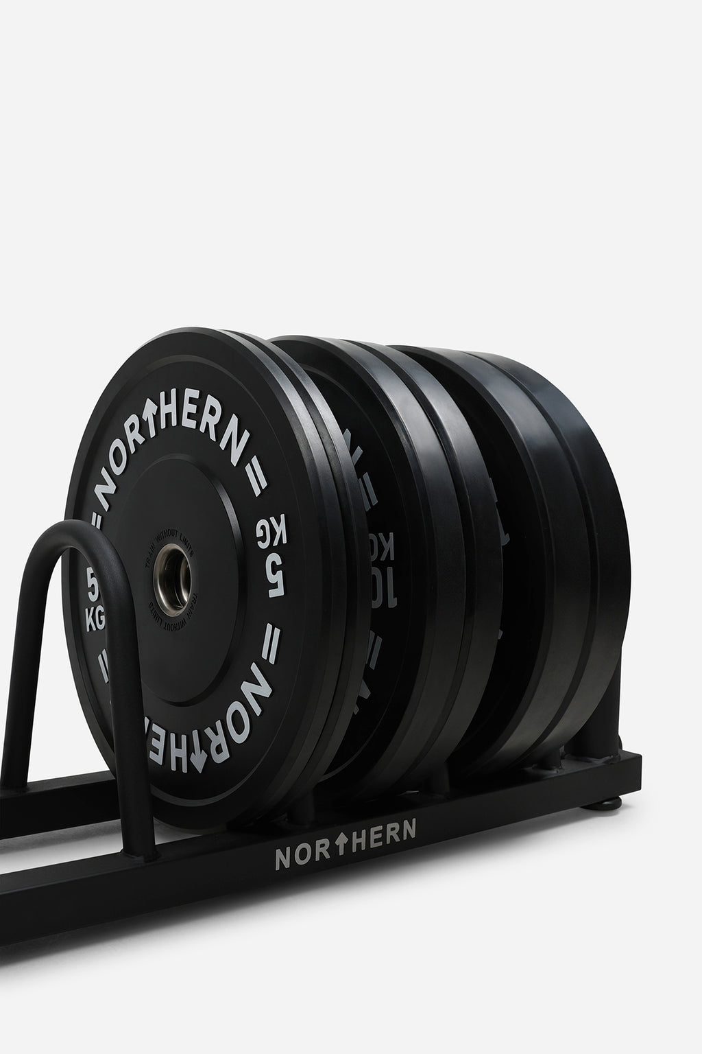 Northern Bumper Plate Set 60kg with Toast Rack Close-up View