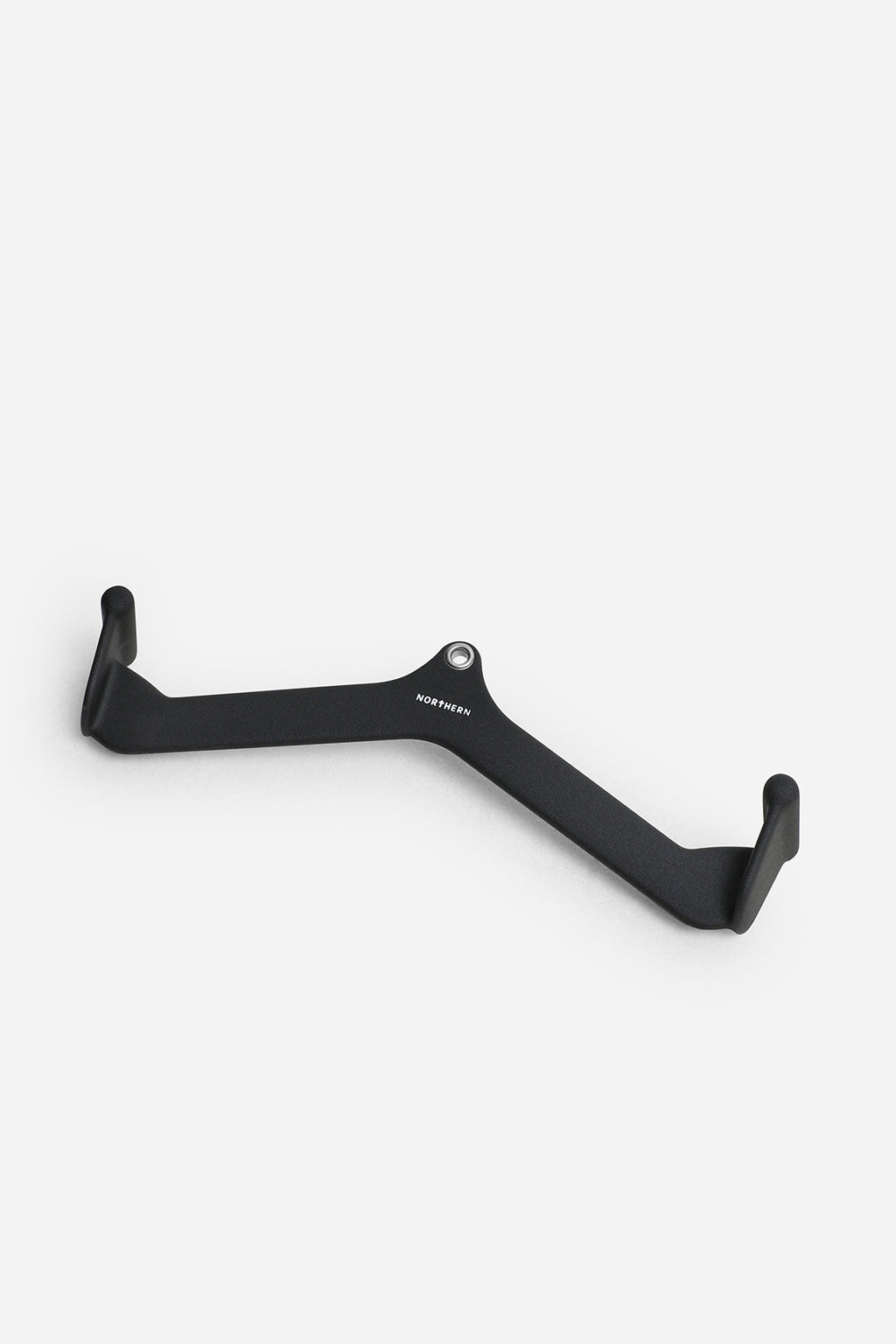 Side angle view of angled lat pulldown attachment highlighting ergonomic handle positioning