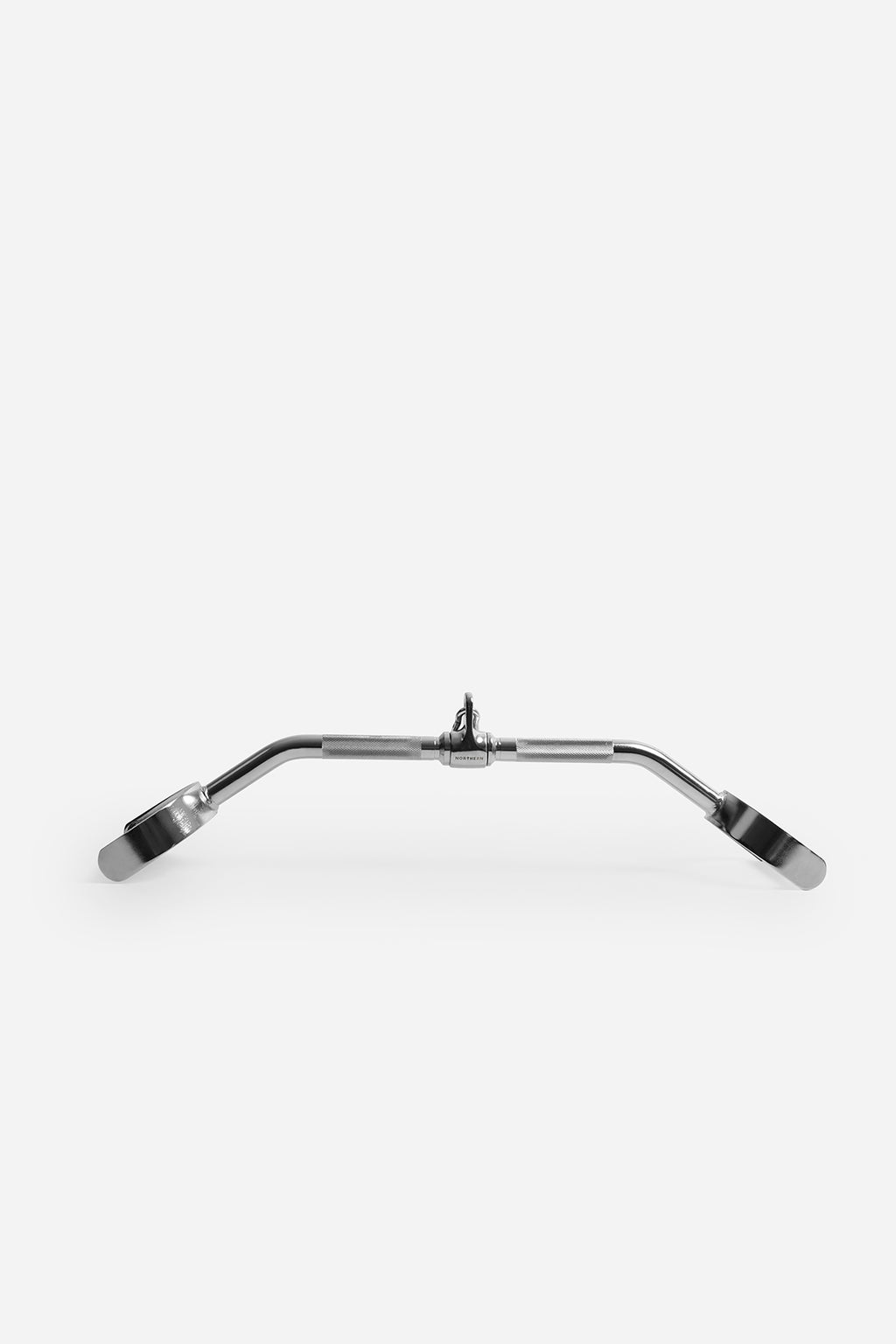 Lat pulldown bar with handles for cable machines featuring knurled centre grip and swivel joint