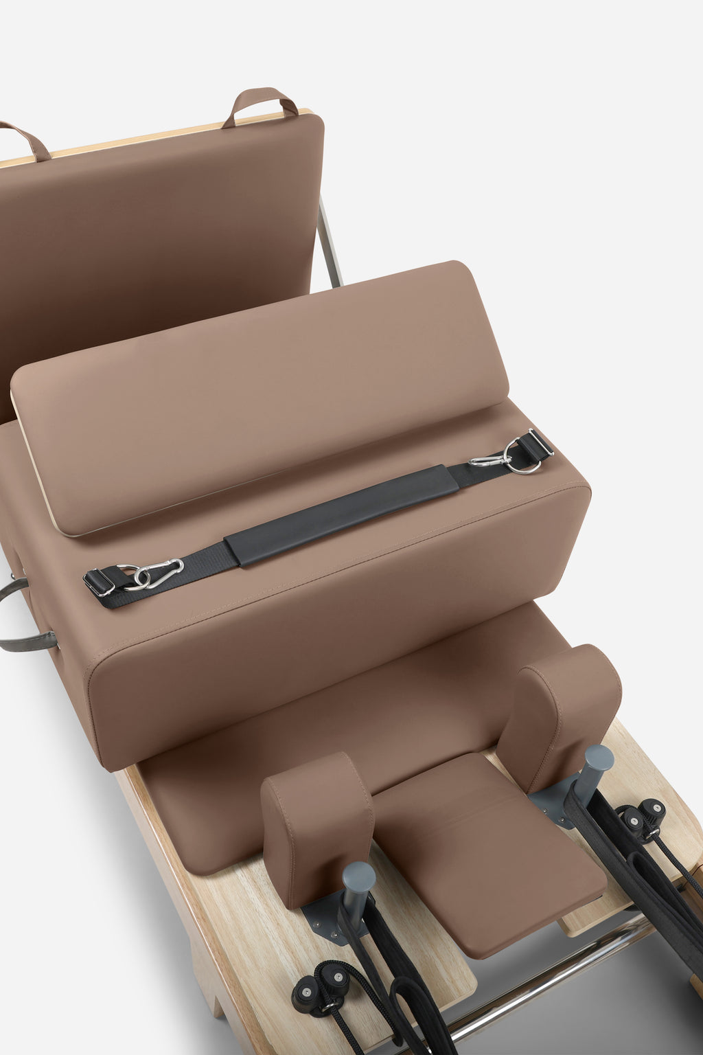 Northern Folding Reformer Bed Pilates box and padded accessory with adjustable strap