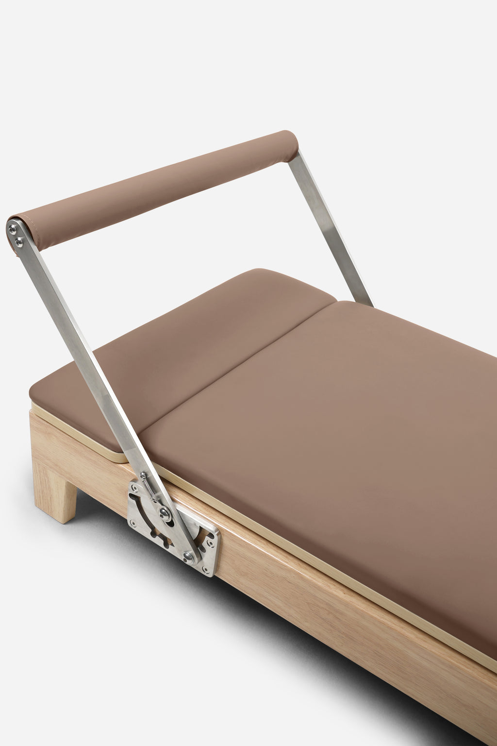 Northern Folding Reformer Bed padded carriage with adjustable footbar and rubberwood frame