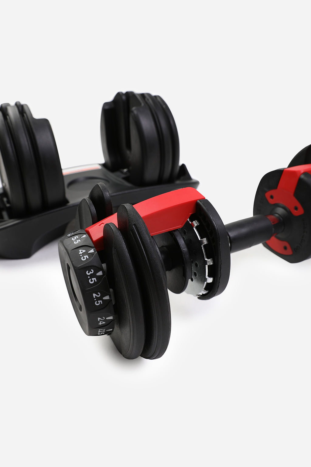 Changeable dumbbells set with tray for home gyms
