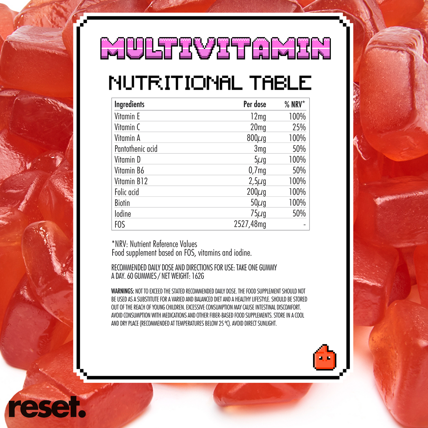 RESET Multi-Vitamin Gummies Strawberry Flavour 🍓