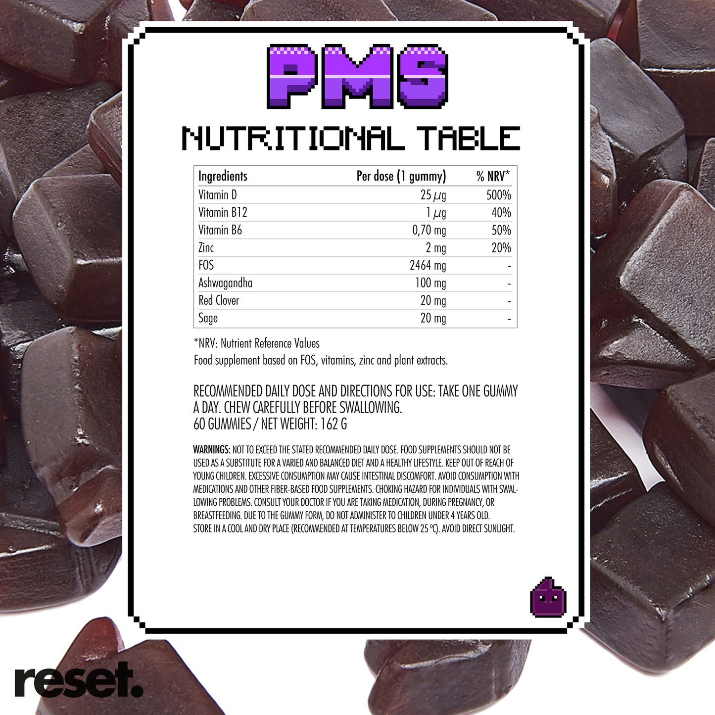 RESET PMS Vitamins Gummies Tutti-Frutti Flavour 🍍