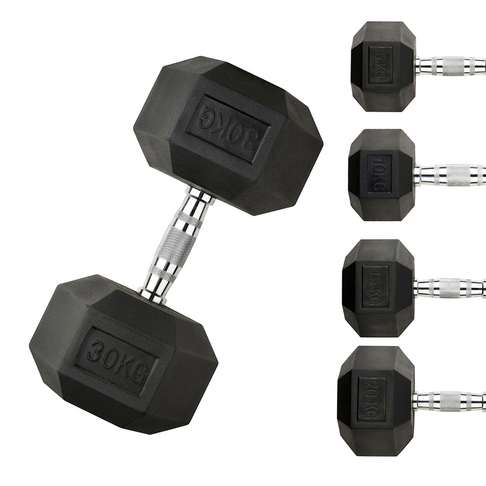 2.5//5//7.5//10KG Hex Dumbbell Set + 5 Tier A-Frame Storage Holder Rack