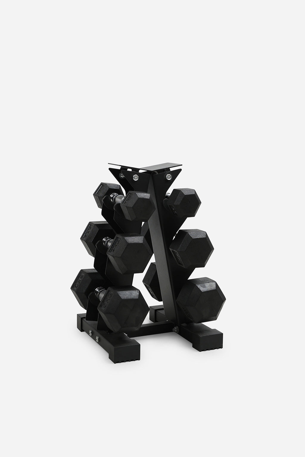 Northern Hex Dumbbell Set 2-6kg with 3-Tier A-Frame Rack