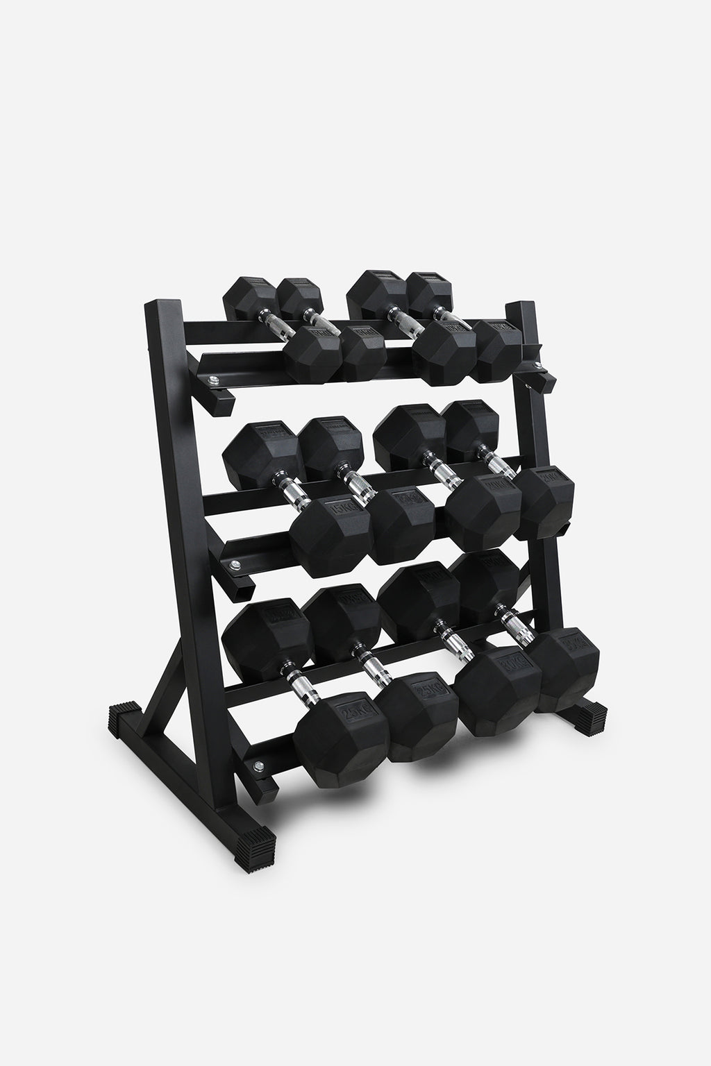 Northern Hex Dumbbell Set 5, 10, 15, 20, 25, 30kg Pair with 3-Tier Rack