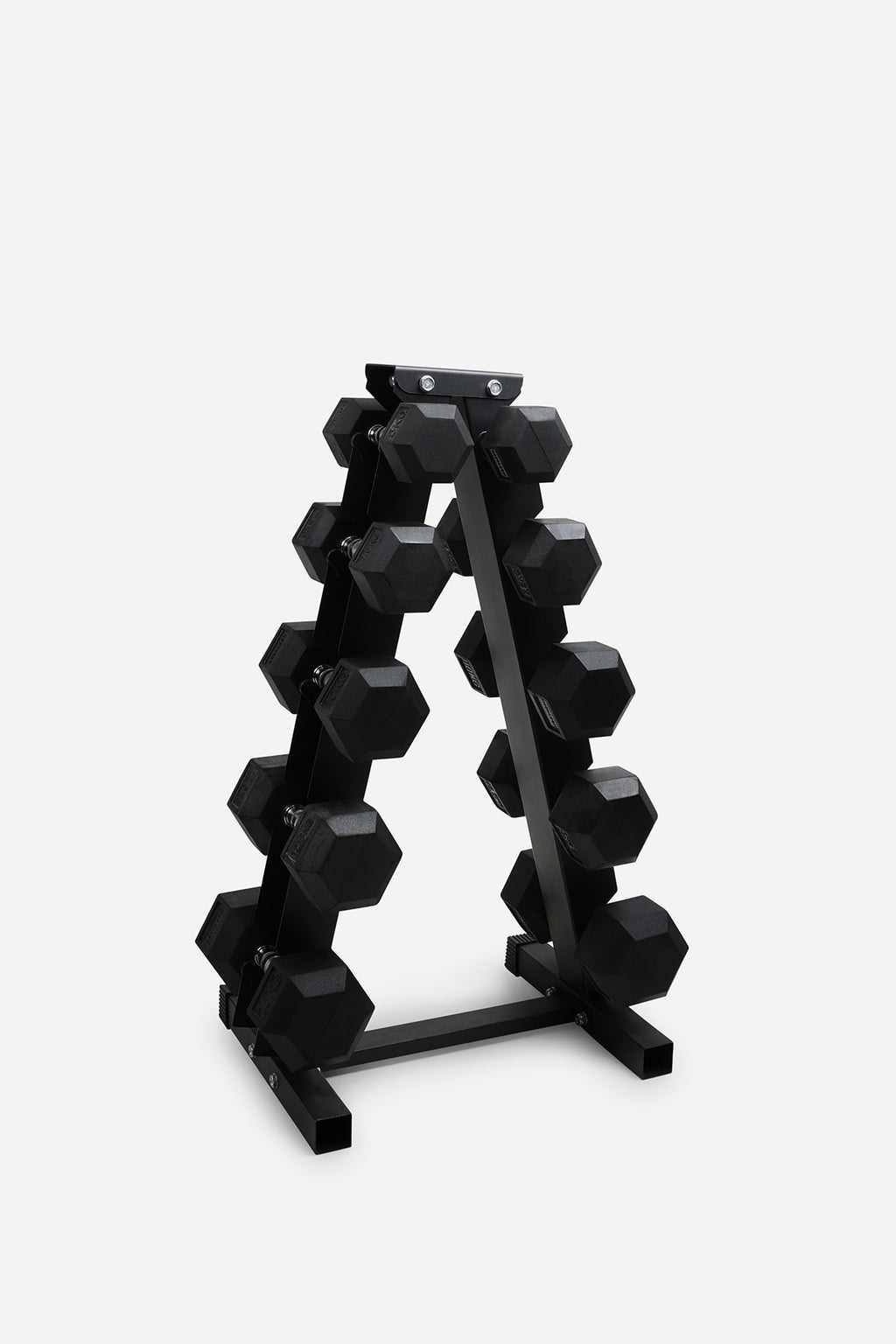 Northern Hex Dumbbell Set 5-15kg with 5-Tier A-Frame Rack