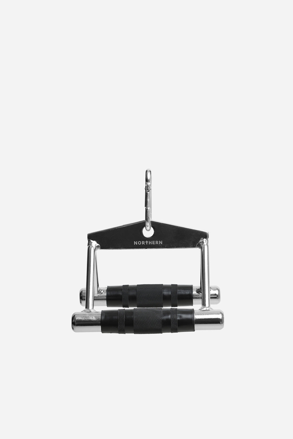 Heavy duty close grip row handle for cable machines featuring textured knurled grip handles