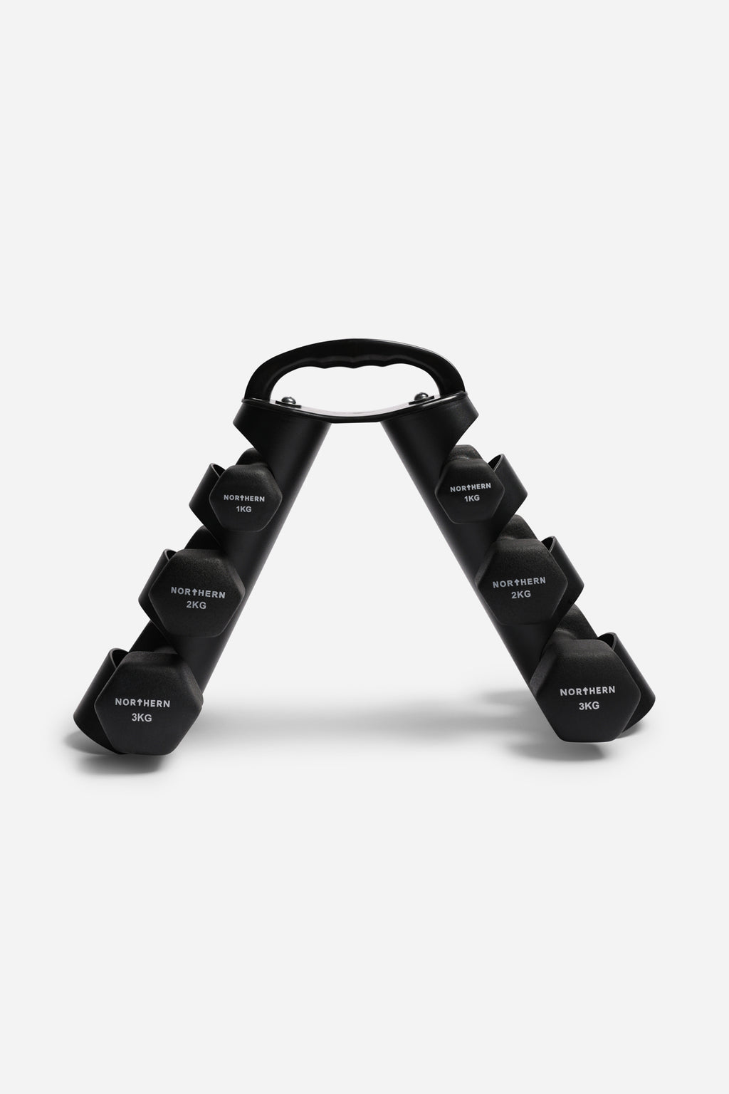 Northern Neoprene Dumbbell Rack With Dumbbells