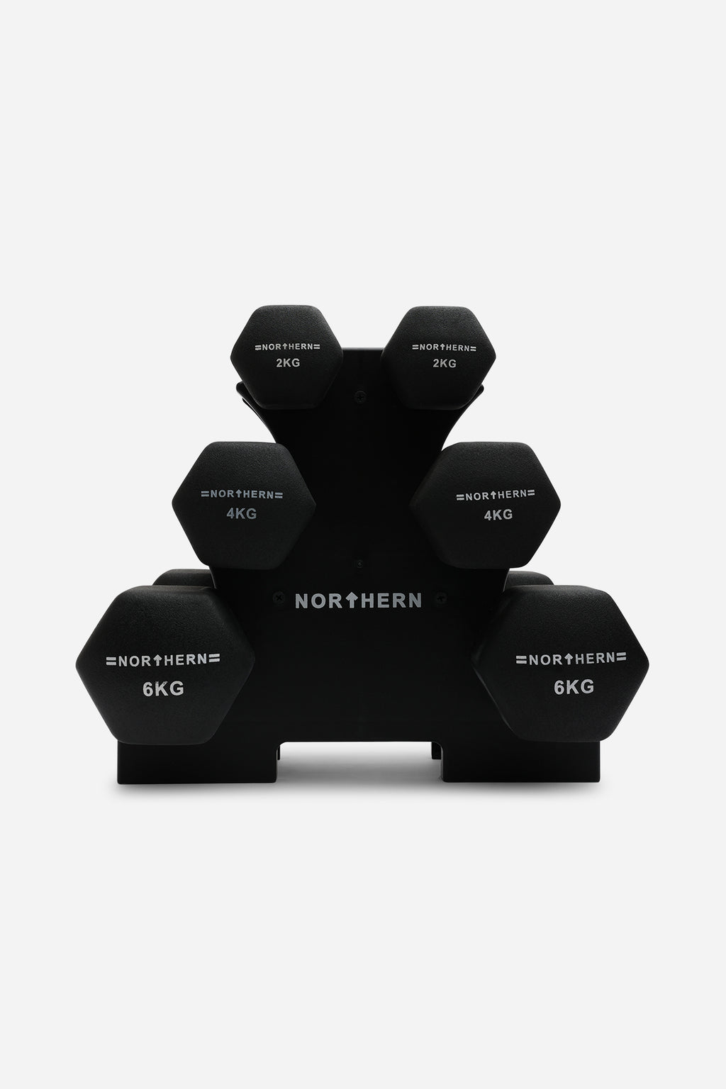 2/4/6kg Neoprene Hex Dumbbells Set + Mini Rack