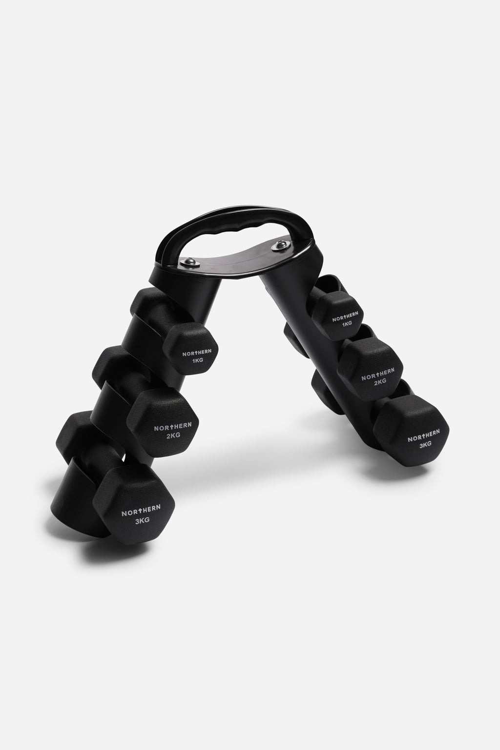 Northern Neoprene Dumbbell Rack With Dumbbells