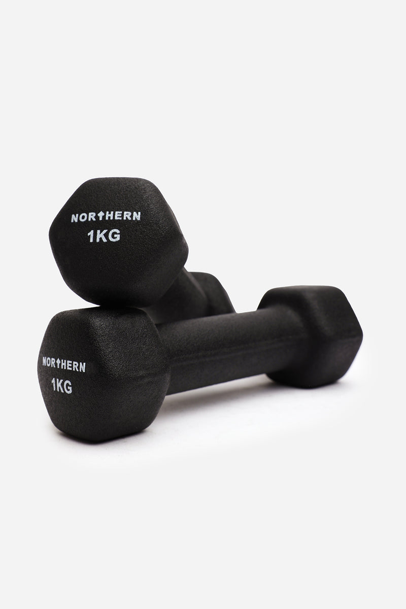 Neoprene Hex Dumbbells 1-10kg - Black