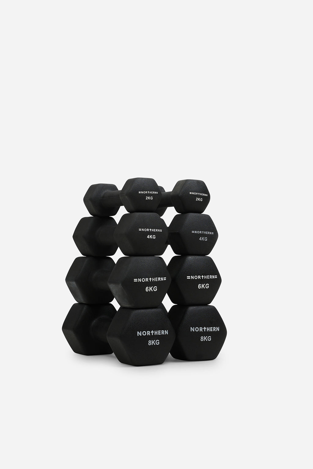 Northern Neoprene Dumbbell Set 2-8kg – Black