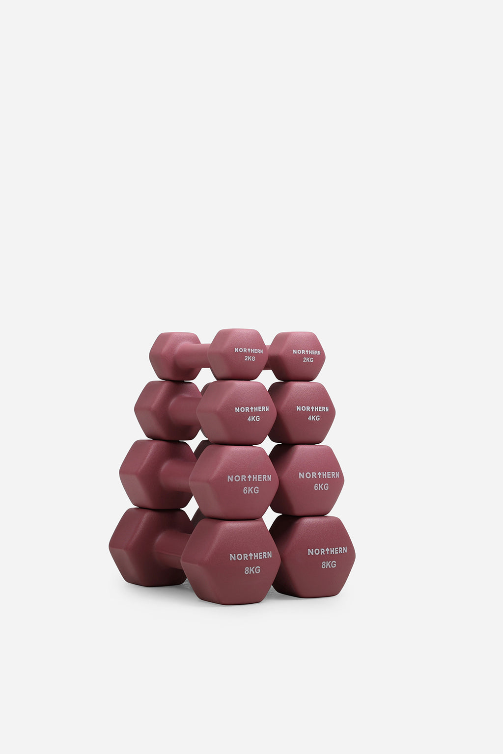 Northern Neoprene Dumbbell Set 2-8kg – Dusk Pink