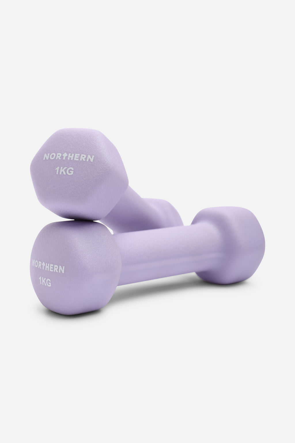 Northern Soft Lavender Neoprene Hex Dumbbells Pair - 1kg x 2 (2kg)