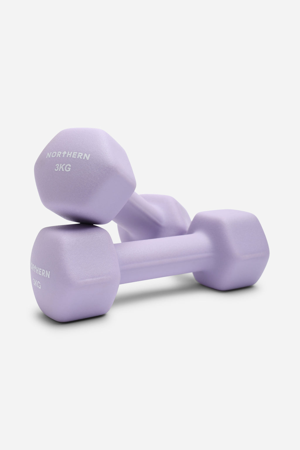 Northern Soft Lavender Neoprene Hex Dumbbells Pair - 3kg x 2 (6kg)
