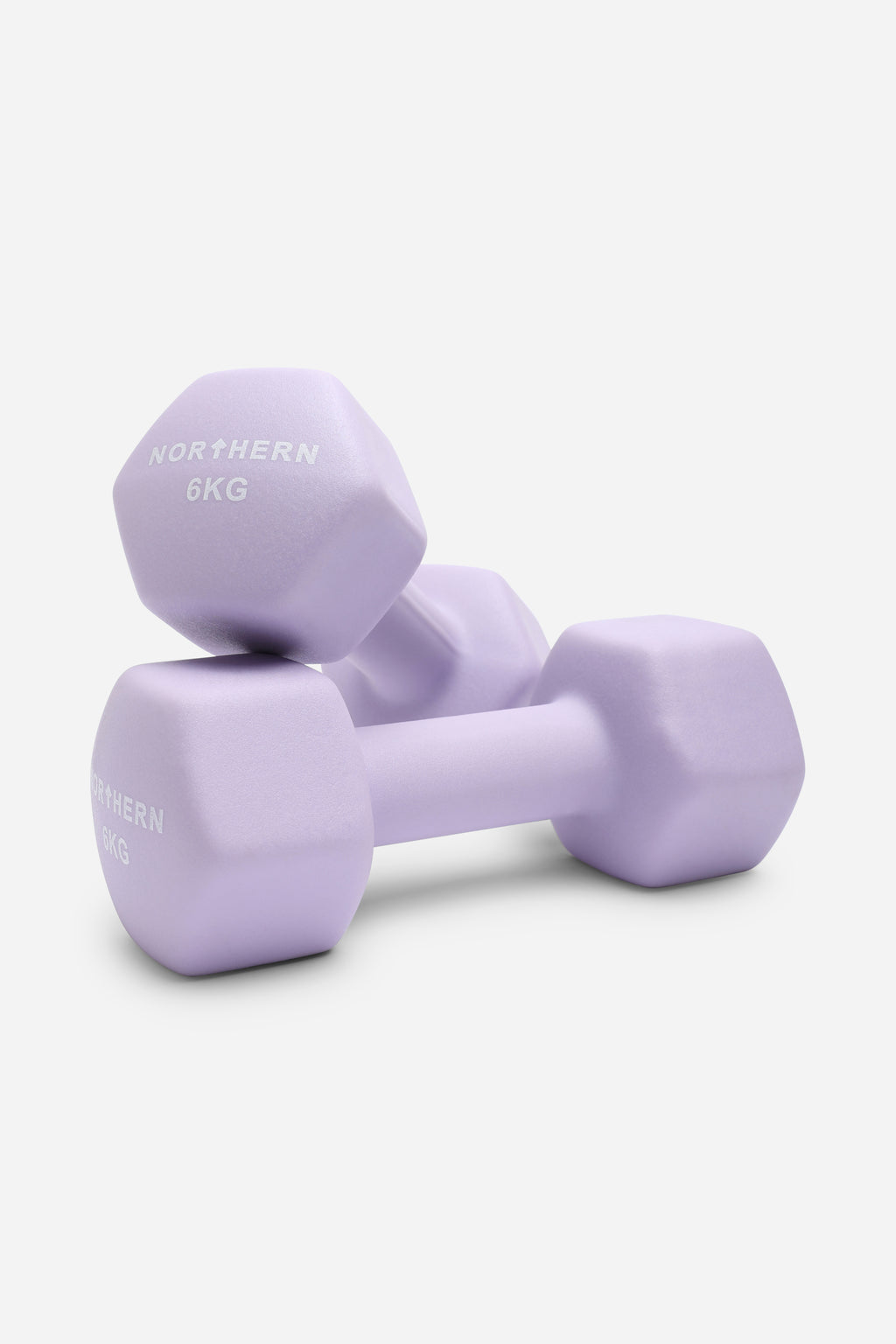 Northern Soft Lavender Neoprene Hex Dumbbells Pair - 6kg x 2 (12kg)
