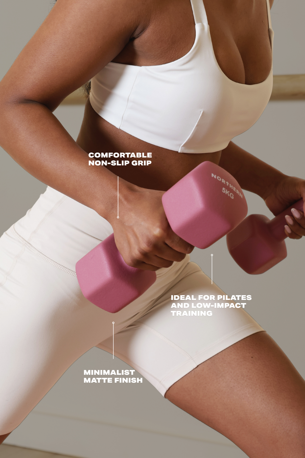 Neoprene hex dumbbells ideal for pilates and low-impact training