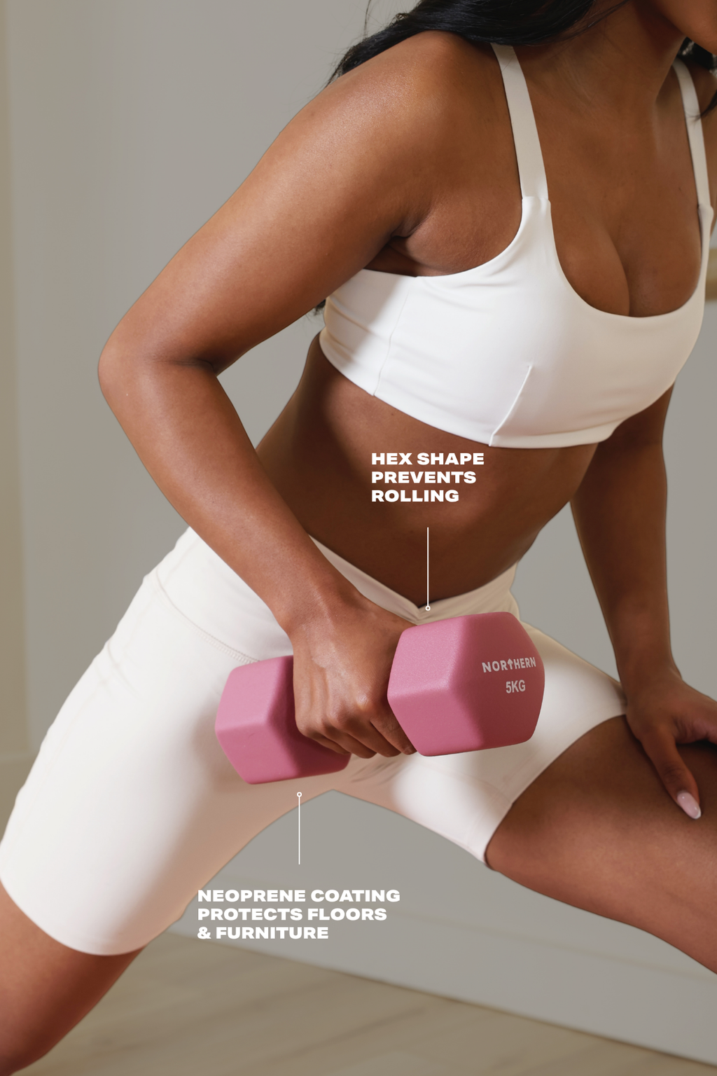 Neoprene coated hex dumbbells