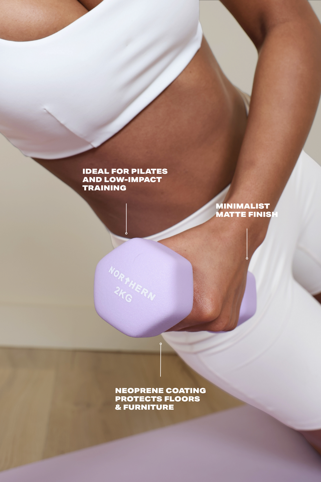Neoprene hex dumbbells ideal for pilates and low-impact training
