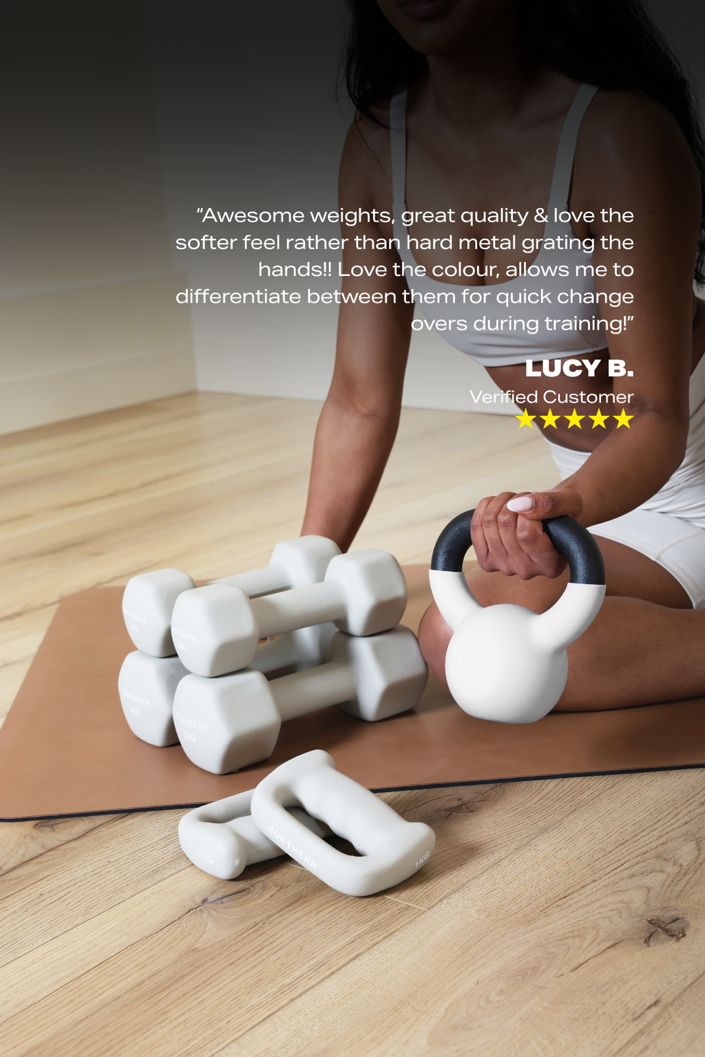 Neoprene hex dumbbells verified customer's review