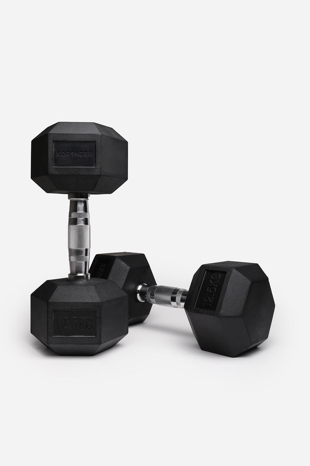 Northern 12.5kg Rubber Hex Dumbbells Pair
