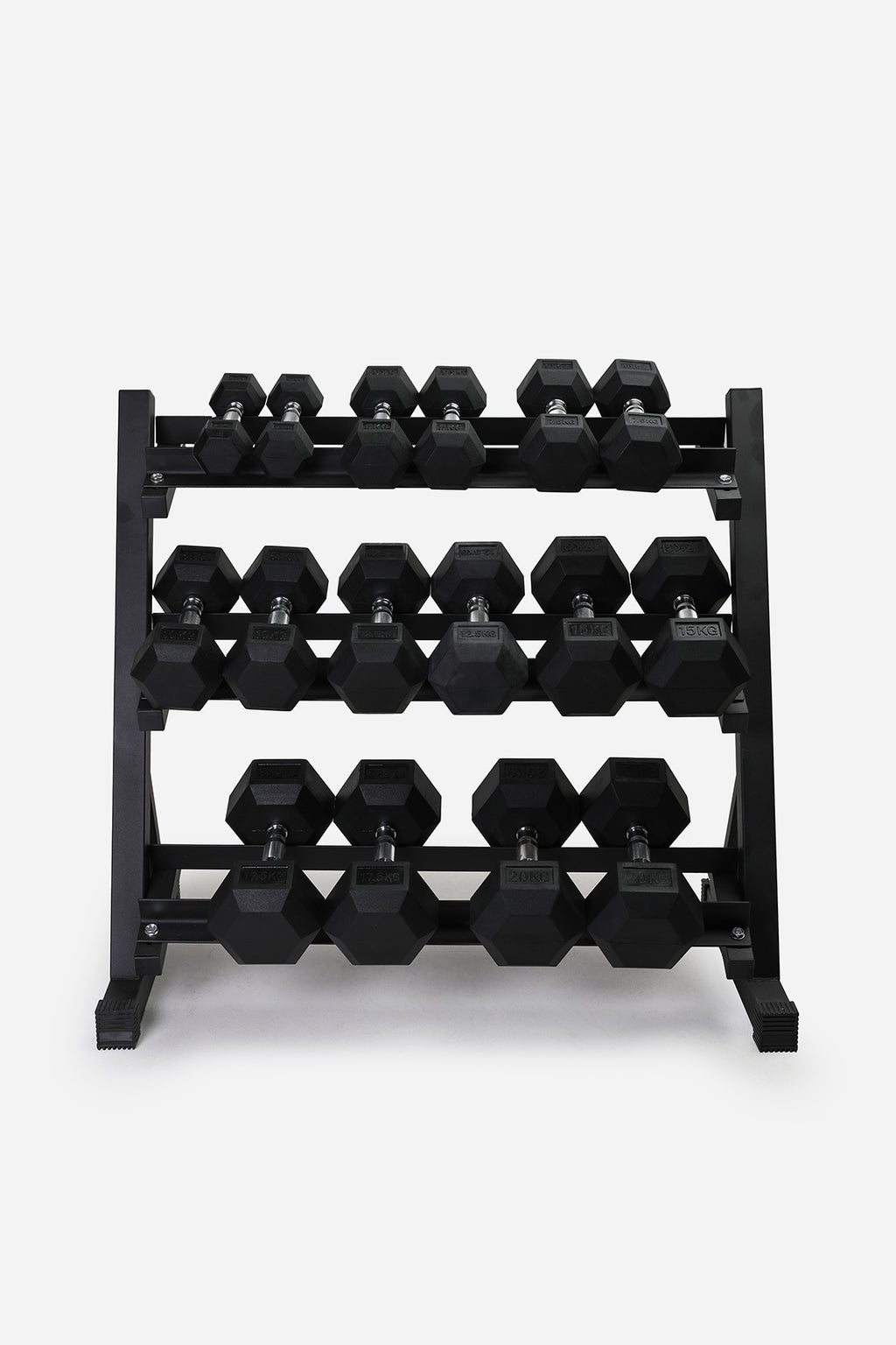 Northern 2.5-20kg Hex Dumbbells Set with Rack 3 Tier
