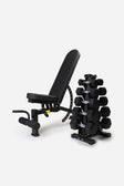 Adjustable Bench with Hex Dumbbells & Storage Rack