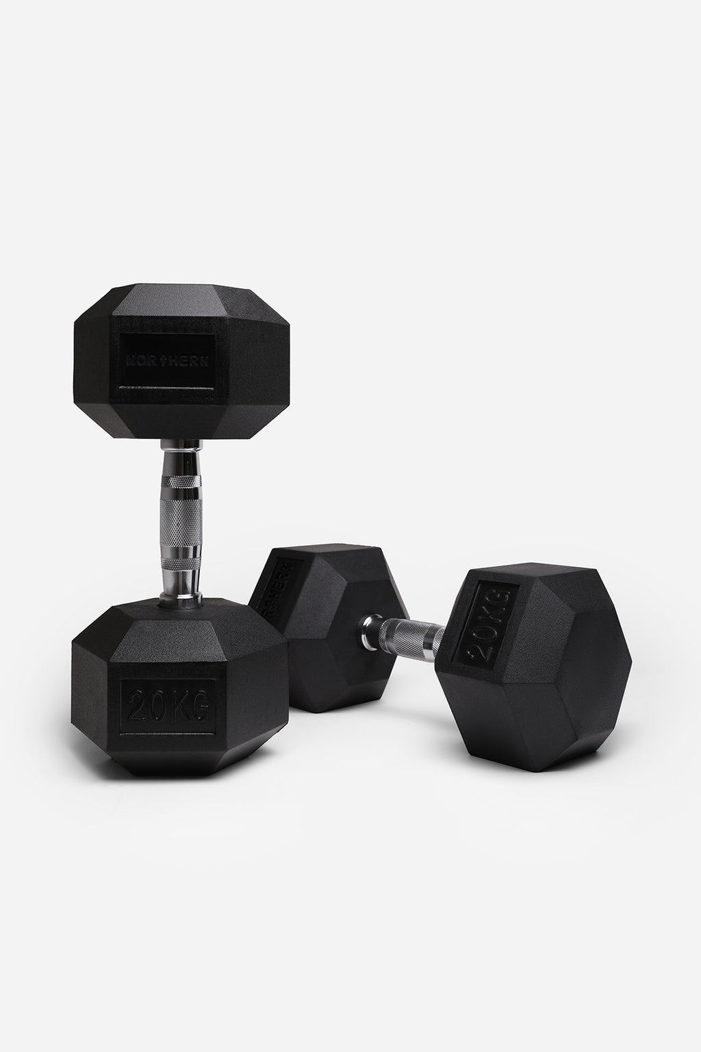 Northern 20kg Rubber Hex Dumbbells Pair
