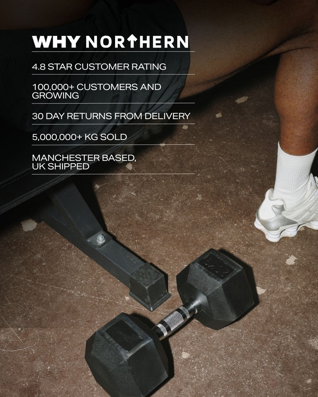 Northern 4.8 Star Rating Hex Dumbbells