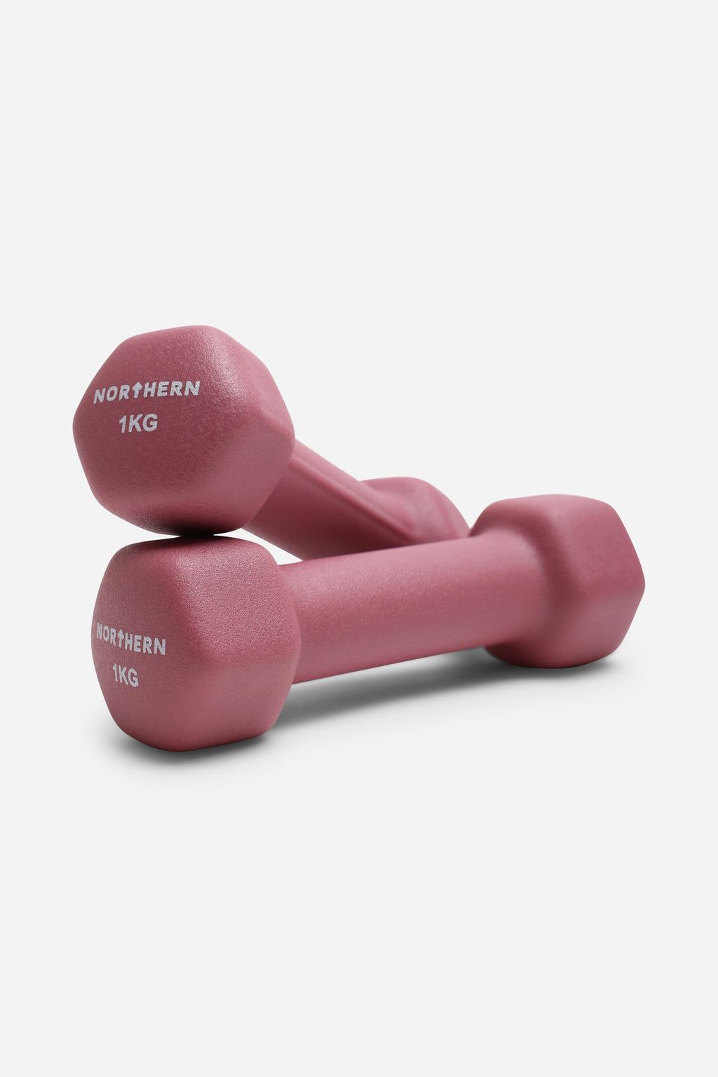 Northern Dusk Pink Neoprene Hex Dumbbells Pair - 1kg x 2 (2kg)