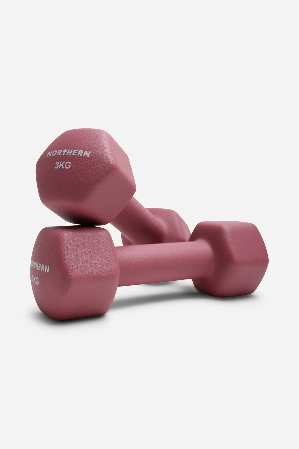 Northern Dusk Pink Neoprene Hex Dumbbells Pair - 3KG x 2 (6Kg)
