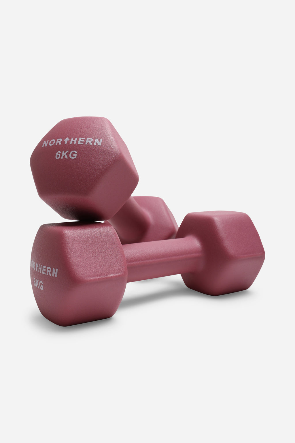 Northern Dusk Pink Neoprene Hex Dumbbells Pair - 6KG x 2 (12KG)