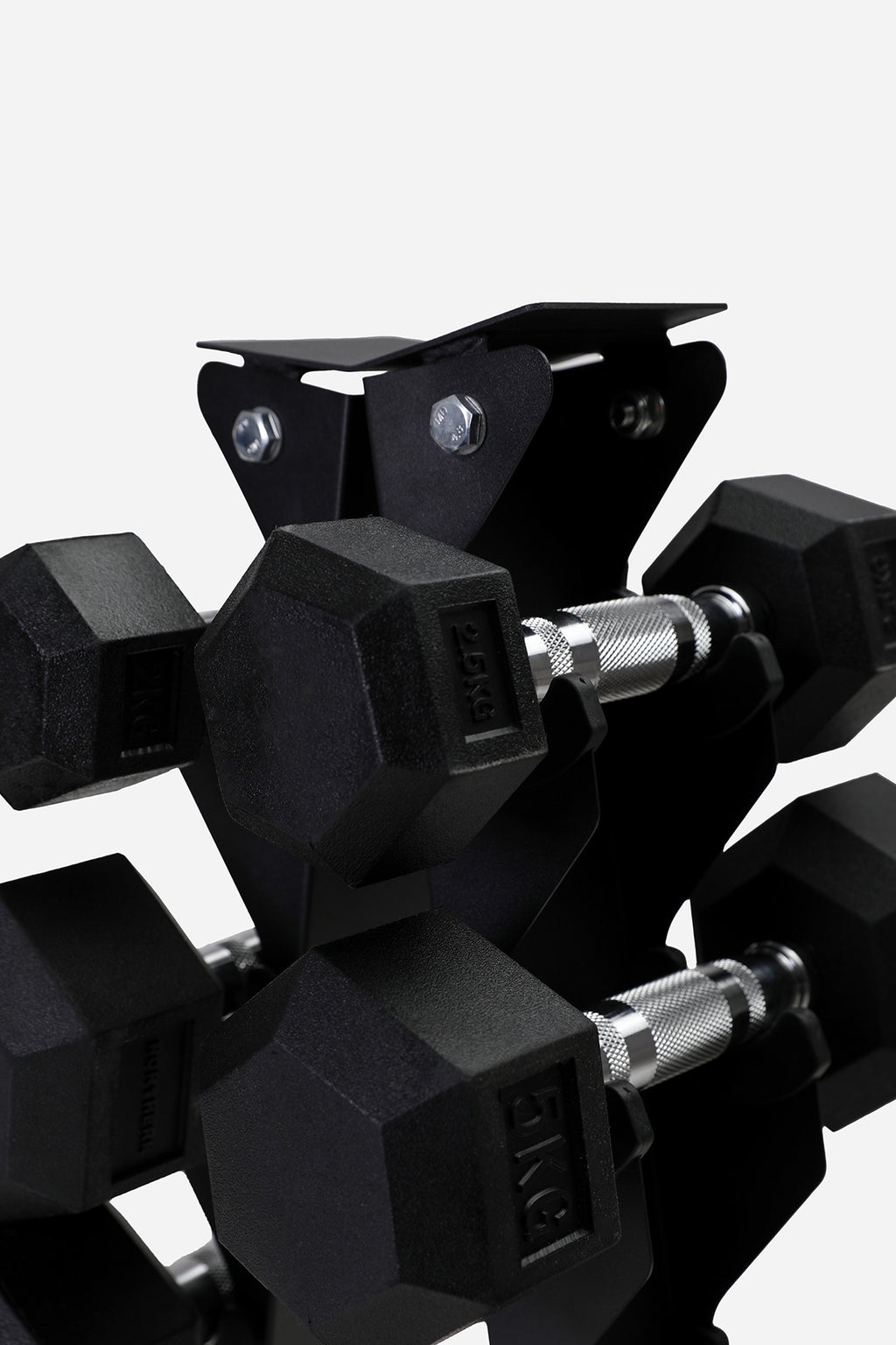 Northern Hex Dumbell Set (2.5kg-12.5kg) with 5-Tier Storage Rack