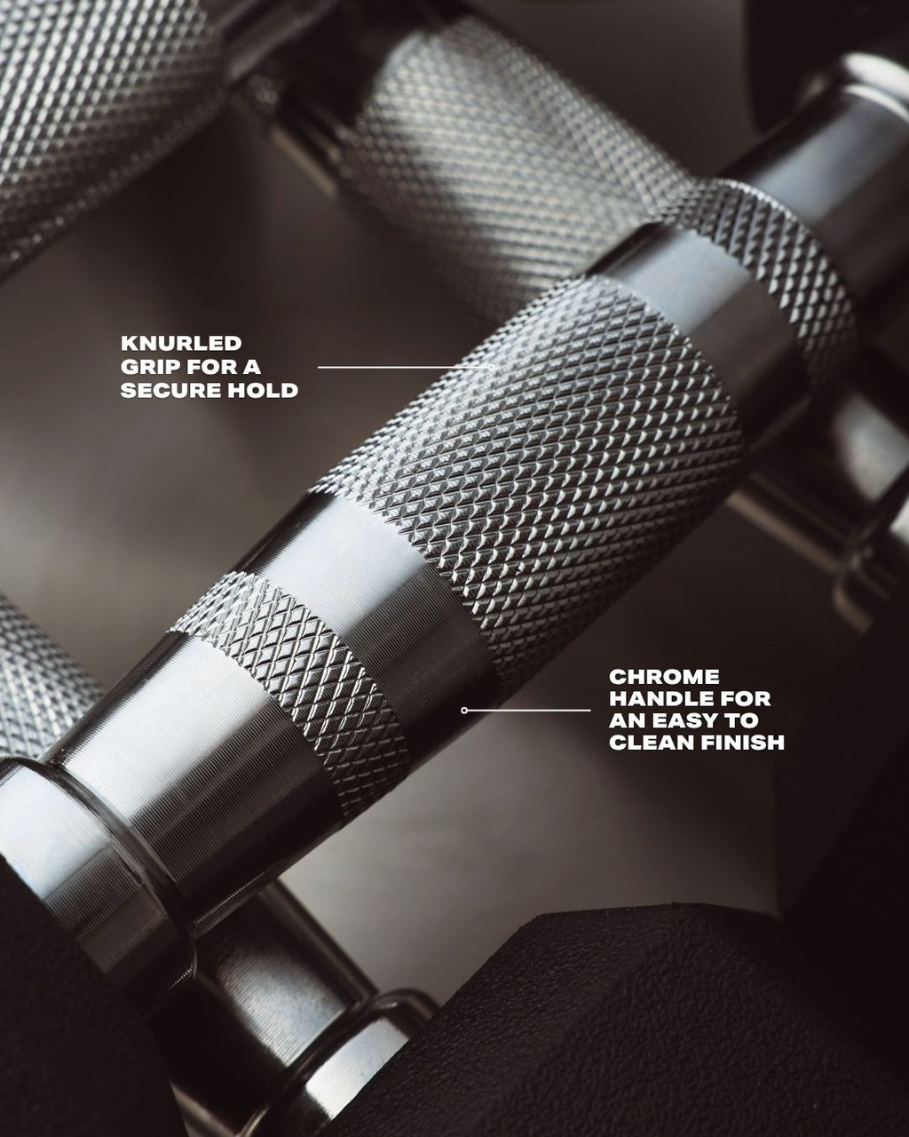 Northern Knurled Grip and Chrome Handle Hex Dumbbells