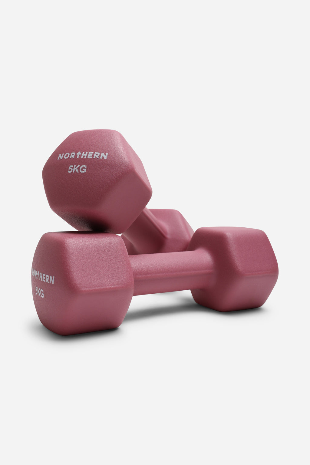 Northern Neoprene Hex Dumbbells 5kg Pair - Dusk Pink