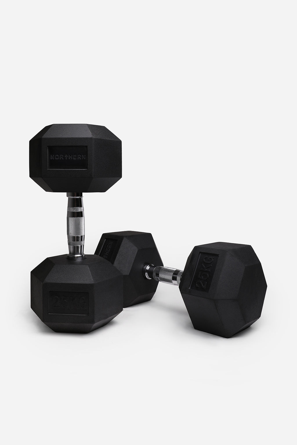 Northern Rubber Hex Dumbbells Pair 25KG