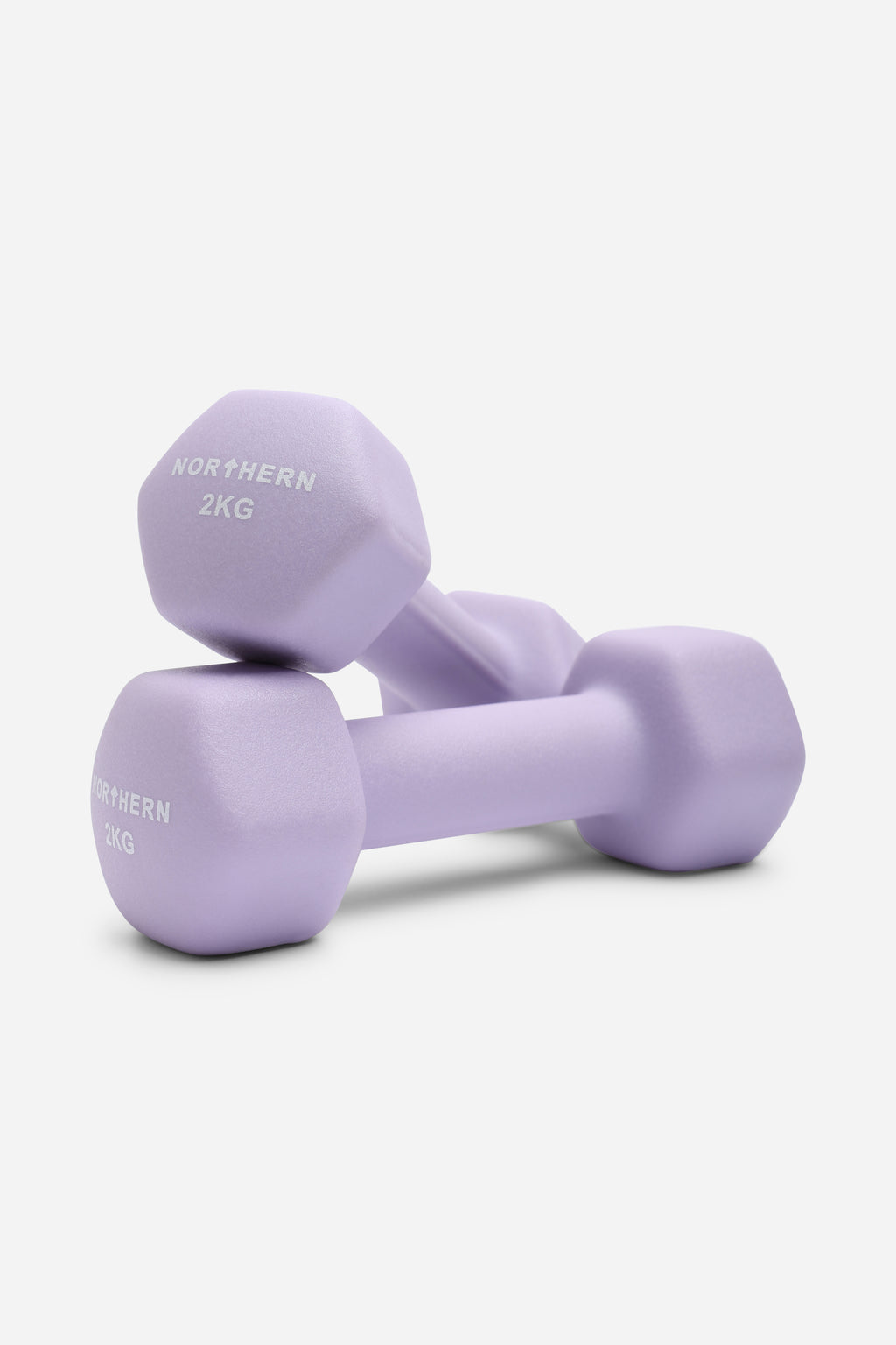 Northern Soft Lavender Neoprene Hex Dumbbells Pair - 2Kg x 2 (4Kg)